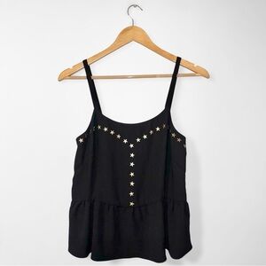 RACHEL Rachel Roy Black Camisole with Gold Star Accents